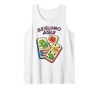 Seguimo Aqui Boricua Coquí Frog Domino Pava Puerto Rico Flag Débardeur