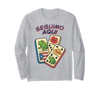 Seguimo Aqui Boricua Coquí Frog Domino Pava Puerto Rico Flag Manche Longue