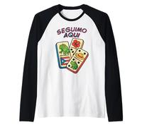 Seguimo Aqui Boricua Coquí Frog Domino Pava Puerto Rico Flag Manche Raglan