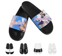 Seguire Personnaliser Pantoufles,Ajoutez vos Photos et Texte, Antidérapant, Plage Piscine Chausson Intérieur Extérieur,Personnalisées Chaussures de Douche pour vos Proches