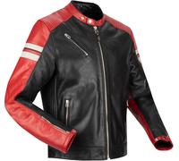Segura Romeo Blouson de moto en cuir, noir-rouge, taille M pour homme