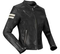 Segura Romeo Blouson en cuir de moto pour femmes, Noir/Blanc, Taille 48