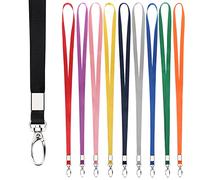 Segus Cordons de Cou Dix Couleurs, 10 Pièces Long Lanière avec Boucle Pivotante en Métal, Longes pour Porte Badges d'Identification, Carte de Bus, Strap non Imprimée, Fournitures de Bureau