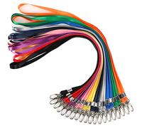 Segus Cordons de Cou Dix Couleurs, 20 Pièces Long Lanière avec Boucle Pivotante en Métal, Longes pour Porte Badges d'Identification, Carte de Bus, Strap non Imprimée, Fournitures de Bureau