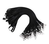 Segus Longes Tour de Cou avec Mousqueton, Grand Ensemble de 50 Pièces pour Entreprises, Écoles, Hôpitaux, peut Servir comme Porte-badges, Porte-clés, Lanière Fournitures de Bureau, Noir