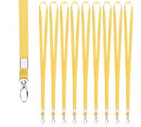 Segus Tour de Cou Clef, 10 Pièces Laniere Porte Clé, Cordon Clef avec Boucle Pivotante en Métal, pour Porte Badges D'Identification, Carte de Bus (Jaune)