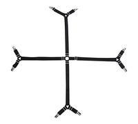 Segutage Attaches Élastiques Croisées pour Draps de Lit, Bretelles de Drap Réglables, Attaches de Support de Triangle de Matelas Sangles Pinces pour Drap-Housse Corde Élastique en Nylon (Noir)