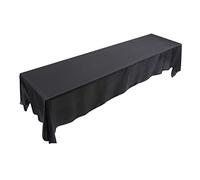Segutage Nappe en Satin, Couverture de Table 145 x 320 cm, Nappe Rectangulaire Résistant Aux Taches pour Banquet Décor de Fête (Noir)