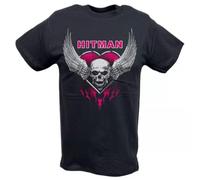 SEGY8876S Bret Hart Hitman Winged Skulls Pink Eyes T-Shirt Black 3XL