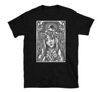 SEGY8876S Cult Tarot Card Unholy Burning Church Occult Death Metal T-Shirt Black M