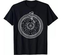 SEGY8876S Hecate's Wheel Ouroboros Goddess Hekate Pagan Witch Symbol T-Shirt Black 3XL