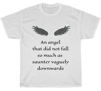 SEGY8876S Matan Good Omens QuoteSaunter Vaguely Downwards T-Shirt White 3XL