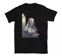 SEGY8876S Satanics Nun Tattoos Horror Light of The Darkness T-Shirt Black XXL