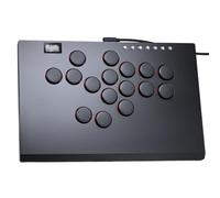 Sehawei Arcade Fight stick,16 Keys Aluminum Alloy Game Leverless Controller,Street Fight keypad with Turbo Functions & Custom RGB pour PS4/Switch/PC/PS3/Steam （M16 Plus Black）