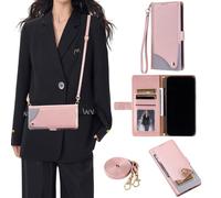 SEHEYA Coque à Rabat pour Honor X6C / X6B 4G / X6A avec Cordon, Or Rose | Étui portefeuille en cuir PU avec Fermeture Housse Bandoulière Réglable Béquille Support Porte Cartes Cover