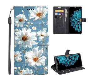 SEHEYA Coque pour Honor 70 Lite 5G / Honor X8 5G / Honor X6 Etui à Rabat Flip Folio Portefeuille 3D Motifs Housse de Fonction Support Magnétique Porte Cartes Folio Case, Marguerite Floral