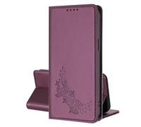 SEHEYA Coque pour Honor X8 5G / 70 Lite 5G / X6 4G Housse Rabat Gaufré Fleur Étui en Cuir PU Flip Folio Clapet Portefeuille Blocage RFID Fermeture Magnétique Béquille Porte Cartes Cover, Pourpre