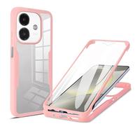 SEHEYA Coque pour Oppo A40 4G / A40M / A60 5G Étui 360 Degrés Protection D'écran Silicone Antichoc Housse avec Avant et Arrière Clair Transparente Anti-Rayures Intégrale Case, Rose