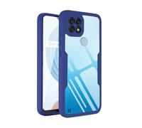 SEHEYA Coque pour Realme C21Y / Realme C25Y Étui 360 Degrés Protection D'écran Silicone Antichoc Housse avec Avant et Arrière Clair Transparente Anti-Rayures Intégrale Case, Bleu