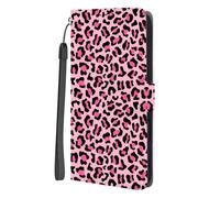 SEHEYA Coque pour Xiaomi Redmi 13C / Xiaomi Poco C65 Étui à Rabat Motif Animal Mignon Housse Portefeuille en Cuir PU Boucle Magnétique Béquille Porte Cartes Cover, Imprimé léopard Rose