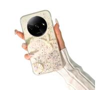 SEHEYA Coque pour Xiaomi Redmi A3 4G / A3X / Poco C61 4G Etui à Paillettes Silicone TPU Souple Mignon Étoile de Mer Coquillages Housse de Téléphone Antichoc Doux Protection Case, Blanc