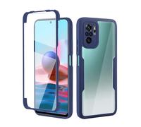 SEHEYA Coque pour Xiaomi Redmi Note 10 Pro/Note 10 Pro Max 4G Étui 360 Degrés Protection D'écran Silicone Antichoc Housse avec Avant et Arrière Clair Transparente Anti-Rayures Intégrale Case, Bleu