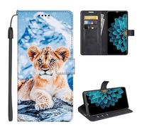 SEHEYA Coque pour Xiaomi Redmi Note 11 Pro 4G Etui à Rabat Flip Folio Portefeuille 3D Motifs Housse de Fonction Support Magnétique Porte Cartes Folio Case, Bébé Lion