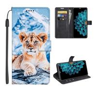 SEHEYA Coque pour Xiaomi Redmi Note 15 Pro 5G Etui à Rabat Flip Folio Portefeuille 3D Motifs Housse de Fonction Support Magnétique Porte Cartes Folio Case, Bébé Lion