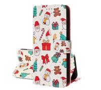 SEHEYA Coque Rabat pour Oppo A15 / A15S Etui Portefeuille en Cuir PU à Thème de Noël Motifs Housse de Protection Magnétique Folio Case, Éléments de Noël