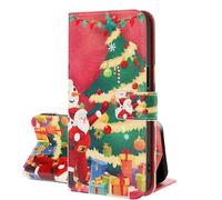 SEHEYA Coque Rabat pour Oppo A15 / A15S Etui Portefeuille en Cuir PU à Thème de Noël Motifs Housse de Protection Magnétique Folio Case, Arbre de Noël