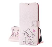 SEHEYA Coque Rabat pour Oppo A53 2020 4G / A53S 4G Etui Portefeuille en Cuir PU à Motifs Housse de Protection Magnétique Folio Case, Chaton Rose