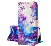 SEHEYA Coque Rabat pour Oppo A54 5G / A74 5G / A93 5G Etui Portefeuille en Cuir PU à Motifs Housse de Protection Magnétique Folio Case, Pourpre Papillon