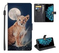 SEHEYA Etui Compatible avec Honor X6C 4G Coque à Rabat Magnétique Flip Folio Portefeuille Imprimé Animal Cuir PU Housse de Protection Case, Lion Forêt