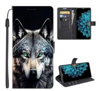 SEHEYA Etui Compatible avec iPhone 7 / iPhone 8 / iPhone SE 2020 Coque à Rabat Magnétique Flip Folio Portefeuille Imprimé Animal Cuir PU Housse de Protection Case, Loup Gris