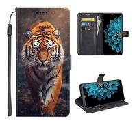 SEHEYA Etui Portefeuille Compatible avec Honor X6C 4G Coque à Rabat Magnétique Cuir PU à Motifs Housse de Protection Folio Flip Case, Tigre Brun
