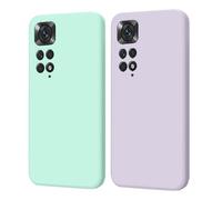 SEHEYA Lot de 2 Coques pour Xiaomi Redmi Note 12 Pro 4G Étui en TPU Souple Coque Silicone Liquide Ultra Fine Anti-Choc Housse Protection Intégrale, Violet Menthe