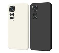 SEHEYA Lot de 2 Coques pour Xiaomi Redmi Note 12 Pro 4G Étui en TPU Souple Coque Silicone Liquide Ultra Fine Anti-Choc Housse Protection Intégrale, Blanc Noir