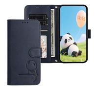 SEHEYA pour TCL 50 SE Coque Panda Embossed en Cuir PU à Rabat Étui Mignon Motifs Porte Carte Portefeuille Housse Antichoc Magnétique Béquille Flip Case, Bleu Marine