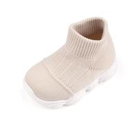 Sehfupoye Chaussures de sport pour bébé - Maille tricotée - Respirantes - Avec semelle légère - Pour bébé de 0 à 60 mois - Été - Taille 20-26, beige, 23 EU