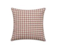Sehlbach Coussin Pied-de-Poule, Orange, 45 x 45 cm Coussin, Design élégant, Housse détachable, Remplissage Inclus, Matière de qualité supérieure