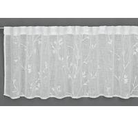 Sehlbach Rideau de Bistro Broderie, Naturel, 140 x 45 cm Rideau de Bistro, Broderie Florale, Design Intemporel, Tissu Transparent, Décoration Simple