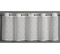 Sehlbach Rideau de bistrot Coquillages dévorés, Blanc, 135 x 45 cm, Rideau de bistrot, Flair Maritime, Tissu Opaque, Facile à Poser, Décoration élégante