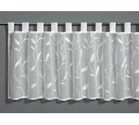 Sehlbach Rideau de bistrot, Dolly-Voile Broderie Ranke, Naturel, 140 x 48 cm Rideau de bistrot, Broderie élégante, Translucide, Opaque, Décoration Simple, Certifié Oeko-Tex