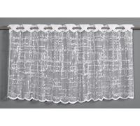 Sehlbach Rideau de bistrot Jacquard à Effet, Blanc, 140 x 60 cm, Rideau de bistrot, Structure élégante, Translucide, Décoration Simple, Note Moderne, Atmosphère accueillante