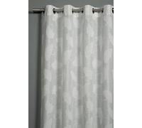 Sehlbach Rideau prêt à Poser avec œillets, Motif Ginkgo à Feuilles, Gris, 140 x 48 cm Rideaux, Tissage Jacquard, Translucide, Opaque, Certifié Oeko-Tex, Présence élégante