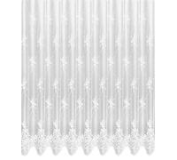 Sehlbach Store prêt à Poser avec Bande de fronçage, Jacquard Feuilles, Blanc, 300 x 160 cm Rideaux, Aspect élégant, Facile à Poser, Beaucoup de lumière du Jour, Protection visuelle discrète