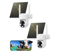 SEHMUA 4G LTE Camera Surveillance Exterieur sans Fil Solaire, 2K PTZ Caméra Exterieur Carte Sim sans WiFi, 2 Pièces, 355°/100°, Vision Nocturne, Détection Humaine PIR, Audio Bidirectionnel, IP66
