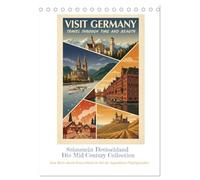 Sehnsucht Deutschland - Die Mid-Century Collection (Tischkalender 2027 DIN A5 hoch), CALVENDO Monatskalender: Eine Reise durch Deutschland im Stil der legendären Fünfzigerjahre