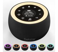 Sehstar Machine à Bruit blanc sommeil Thérapie Sonore Boite musique bébé&Agrande personne 22Bruit blanc/5Yoga/5α-Wave 7couleurs/3luminosité/lumière de respiration Écran tactile Minuteur (Noir, Moyen)