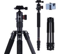 SEHU-C5I Tépied Appareil Photo Noir,156Cm Trepied De Voyage En Carbone Leger Trépied Photo Avec Tête Panoramique Camera Tripod Charge Max. 8 Kg Trépieds Et Monopods Compact Pour Dslr & Smartphone